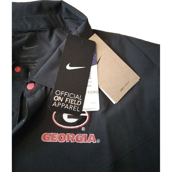 Men's Nike Georgia Bulldogs Coaches Sideline Polo  Black   DN5615-010 On Field - Picture 3 of 5